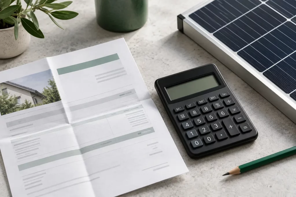 Illustration de la vérification d’un devis photovoltaïque et de sa TVA